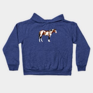 Brown Bay Tovero Pinto Paint Horse Kids Hoodie